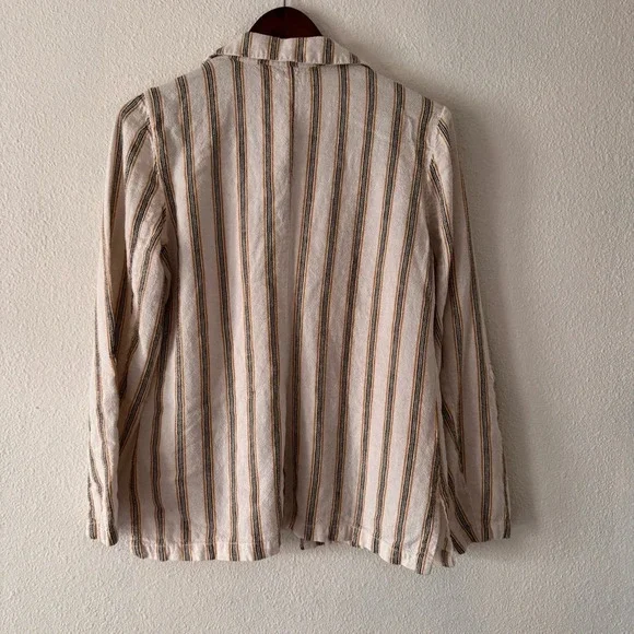 Linen Pinstripe Open Front Blazer Size Medium Style 114336 Casual Maurice’s - Picture 12 of 14